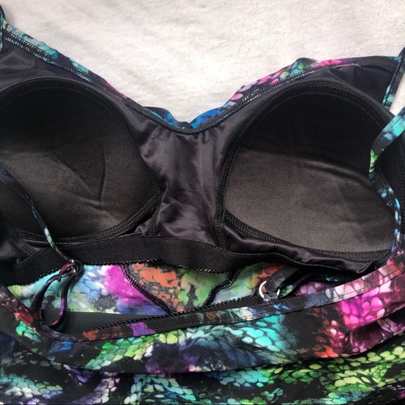 ❤️Magicsuit Rita Ruffle Tiered Multicolored Swim Swimwear Tankini Tank Top Sz 10 - Picture 6 of 8